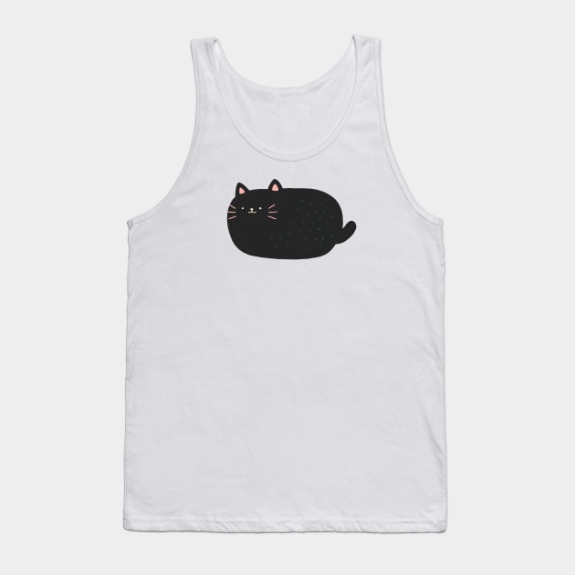 Black Cat Loaf Tank Top by sinyipan